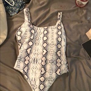 Snake print one piece swimsuit